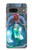W3912 Cute Little Mermaid Aqua Spa Hard Case and Leather Flip Case For Google Pixel 7a