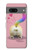 W3923 Cat Bottom Rainbow Tail Hard Case and Leather Flip Case For Google Pixel 7a