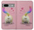 W3923 Cat Bottom Rainbow Tail Hard Case and Leather Flip Case For Google Pixel 7a