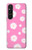 W3500 Pink Floral Pattern Hard Case and Leather Flip Case For Sony Xperia 1 V