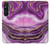 W3896 Purple Marble Gold Streaks Hard Case and Leather Flip Case For Sony Xperia 1 V