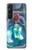 W3912 Cute Little Mermaid Aqua Spa Hard Case and Leather Flip Case For Sony Xperia 1 V