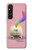 W3923 Cat Bottom Rainbow Tail Hard Case and Leather Flip Case For Sony Xperia 1 V