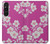 W3924 Cherry Blossom Pink Background Hard Case and Leather Flip Case For Sony Xperia 1 V