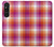 W3941 LGBT Lesbian Pride Flag Plaid Hard Case and Leather Flip Case For Sony Xperia 1 V