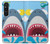 W3947 Shark Helicopter Cartoon Hard Case and Leather Flip Case For Sony Xperia 1 V