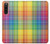 W3942 LGBTQ Rainbow Plaid Tartan Hard Case and Leather Flip Case For Sony Xperia 10 V