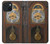 W3173 Grandfather Clock Antique Wall Clock Hard Case and Leather Flip Case For iPhone 15