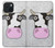 W3257 Cow Cartoon Hard Case and Leather Flip Case For iPhone 15