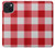 W3535 Red Gingham Hard Case and Leather Flip Case For iPhone 15