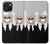 W3557 Bear in Black Suit Hard Case and Leather Flip Case For iPhone 15