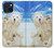 W3794 Arctic Polar Bear and Seal Paint Hard Case and Leather Flip Case For iPhone 15