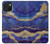 W3906 Navy Blue Purple Marble Hard Case and Leather Flip Case For iPhone 15