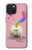W3923 Cat Bottom Rainbow Tail Hard Case and Leather Flip Case For iPhone 15