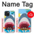 W3947 Shark Helicopter Cartoon Hard Case and Leather Flip Case For iPhone 15