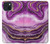 W3896 Purple Marble Gold Streaks Hard Case and Leather Flip Case For iPhone 15 Plus