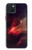 W3897 Red Nebula Space Hard Case and Leather Flip Case For iPhone 15 Plus