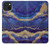 W3906 Navy Blue Purple Marble Hard Case and Leather Flip Case For iPhone 15 Plus