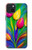 W3926 Colorful Tulip Oil Painting Hard Case and Leather Flip Case For iPhone 15 Plus