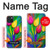 W3926 Colorful Tulip Oil Painting Hard Case and Leather Flip Case For iPhone 15 Plus