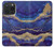 W3906 Navy Blue Purple Marble Hard Case and Leather Flip Case For iPhone 15 Pro