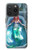 W3911 Cute Little Mermaid Aqua Spa Hard Case and Leather Flip Case For iPhone 15 Pro