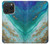 W3920 Abstract Ocean Blue Color Mixed Emerald Hard Case and Leather Flip Case For iPhone 15 Pro