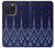 W3950 Textile Thai Blue Pattern Hard Case and Leather Flip Case For iPhone 15 Pro