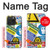 W3960 Safety Signs Sticker Collage Hard Case and Leather Flip Case For iPhone 15 Pro