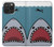 W3825 Cartoon Shark Sea Diving Hard Case and Leather Flip Case For iPhone 15 Pro Max