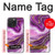 W3896 Purple Marble Gold Streaks Hard Case and Leather Flip Case For iPhone 15 Pro Max