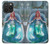 W3911 Cute Little Mermaid Aqua Spa Hard Case and Leather Flip Case For iPhone 15 Pro Max