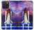 W3913 Colorful Nebula Space Shuttle Hard Case and Leather Flip Case For iPhone 15 Pro Max