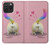 W3923 Cat Bottom Rainbow Tail Hard Case and Leather Flip Case For iPhone 15 Pro Max