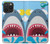 W3947 Shark Helicopter Cartoon Hard Case and Leather Flip Case For iPhone 15 Pro Max