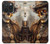 W3949 Steampunk Skull Smoking Hard Case and Leather Flip Case For iPhone 15 Pro Max
