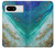 W3920 Abstract Ocean Blue Color Mixed Emerald Hard Case and Leather Flip Case For Google Pixel 8