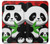 W3929 Cute Panda Eating Bamboo Hard Case and Leather Flip Case For Google Pixel 8