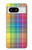 W3942 LGBTQ Rainbow Plaid Tartan Hard Case and Leather Flip Case For Google Pixel 8