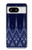 W3950 Textile Thai Blue Pattern Hard Case and Leather Flip Case For Google Pixel 8