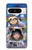 W3915 Raccoon Girl Baby Sloth Astronaut Suit Hard Case and Leather Flip Case For Google Pixel 8 pro