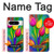 W3926 Colorful Tulip Oil Painting Hard Case and Leather Flip Case For Google Pixel 8 pro