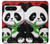 W3929 Cute Panda Eating Bamboo Hard Case and Leather Flip Case For Google Pixel 8 pro
