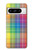 W3942 LGBTQ Rainbow Plaid Tartan Hard Case and Leather Flip Case For Google Pixel 8 pro