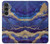 W3906 Navy Blue Purple Marble Hard Case and Leather Flip Case For Samsung Galaxy S23 FE