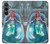W3911 Cute Little Mermaid Aqua Spa Hard Case and Leather Flip Case For Samsung Galaxy S23 FE