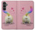 W3923 Cat Bottom Rainbow Tail Hard Case and Leather Flip Case For Samsung Galaxy S23 FE