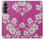 W3924 Cherry Blossom Pink Background Hard Case and Leather Flip Case For Samsung Galaxy S23 FE