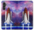 W3913 Colorful Nebula Space Shuttle Hard Case and Leather Flip Case For Samsung Galaxy A05s