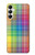 W3942 LGBTQ Rainbow Plaid Tartan Hard Case and Leather Flip Case For Samsung Galaxy A05s